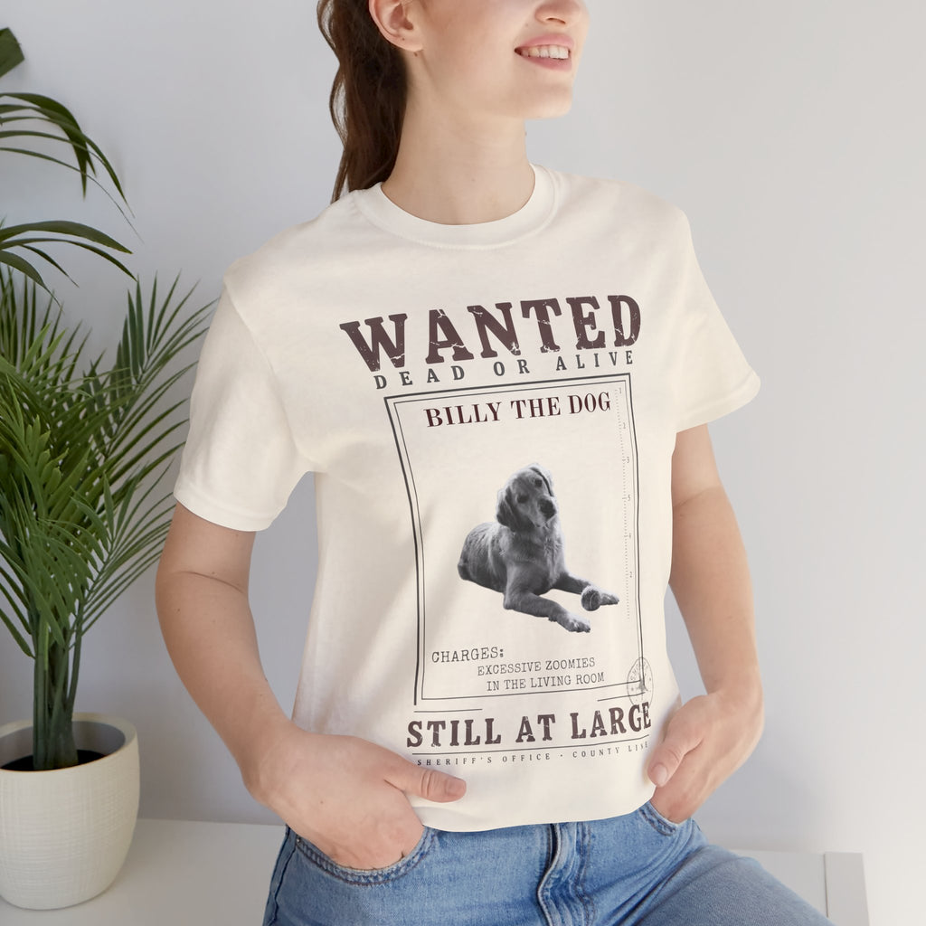 Custom Wanted Dog Shirt — Your Dog's Photo + Name