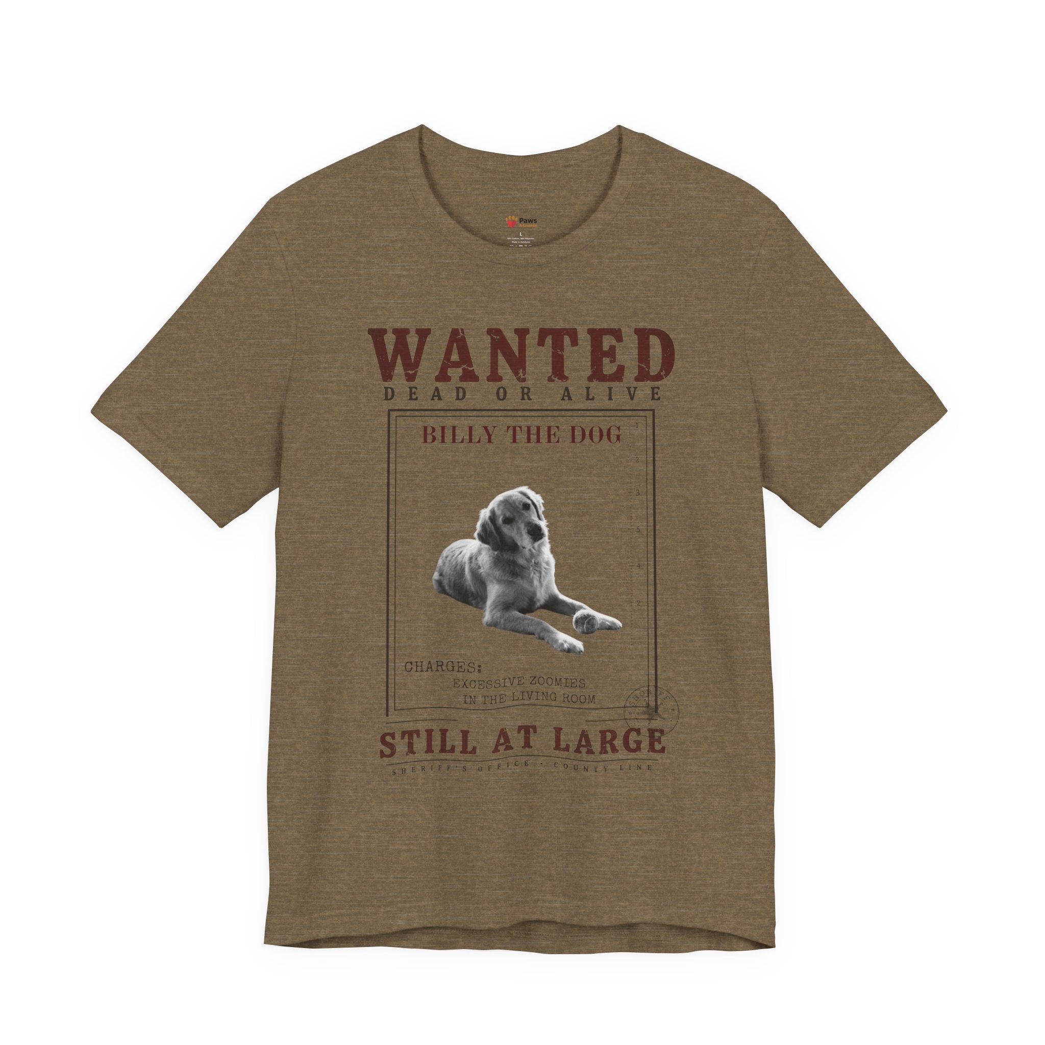 Custom Wanted Dog Shirt — Your Dog's Photo + Name