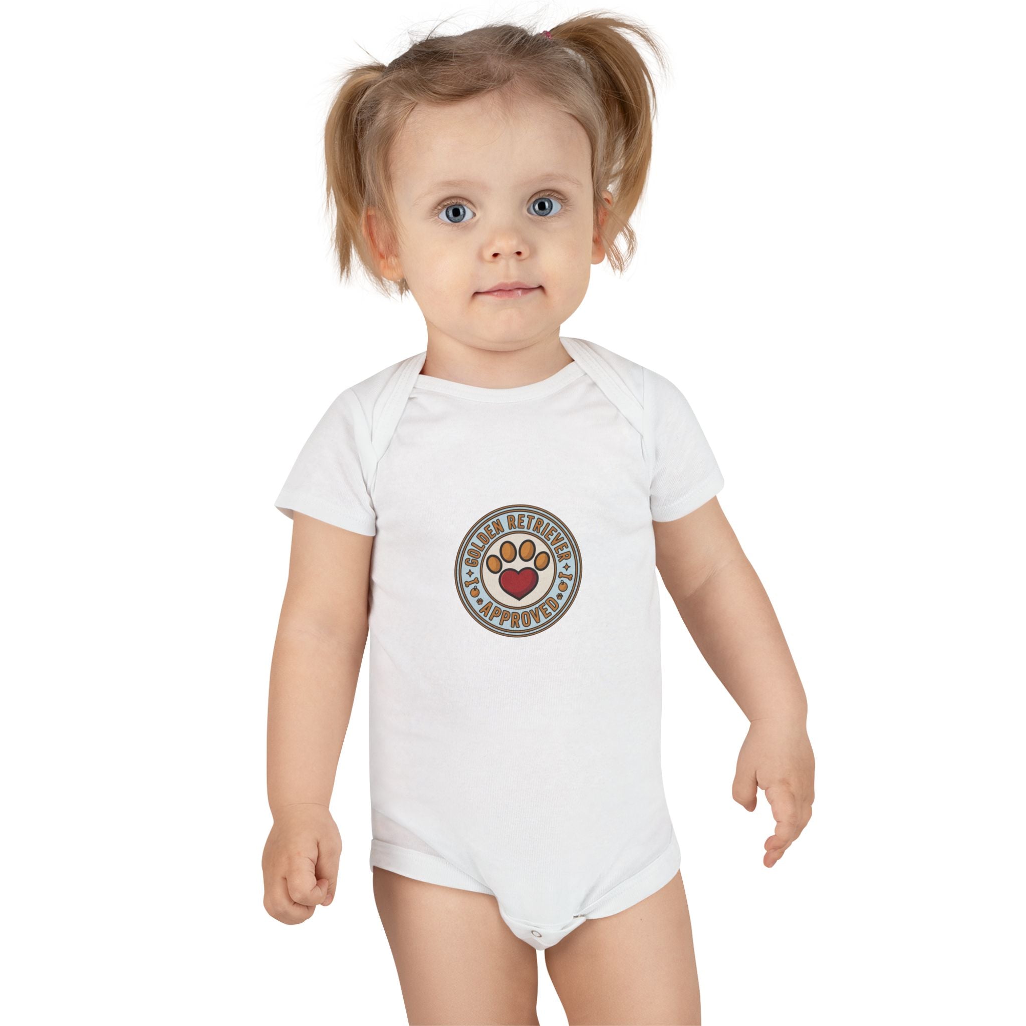Golden Retriever Approved -- Vintage Badge Baby Onesie