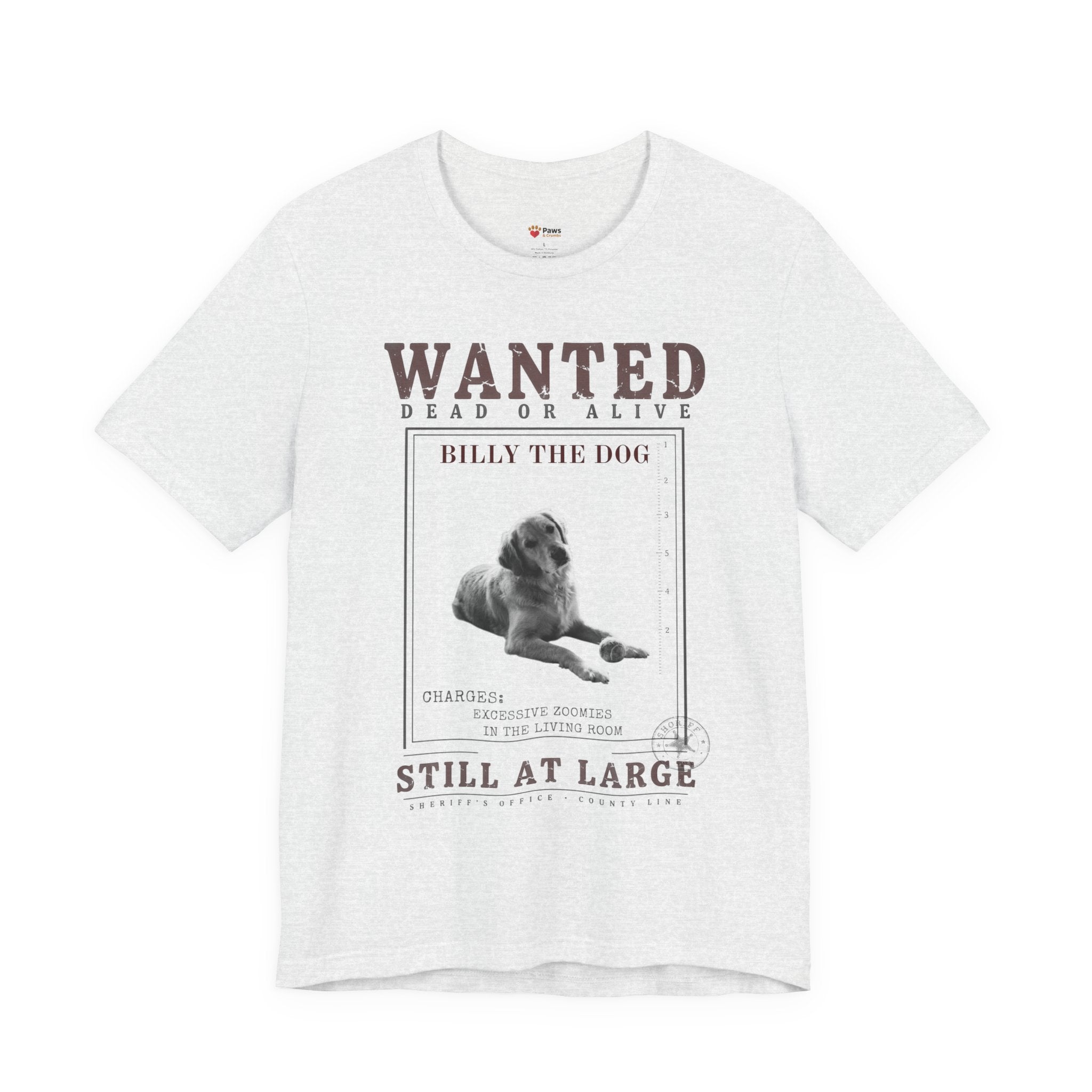 Custom Wanted Dog Shirt — Your Dog's Photo + Name