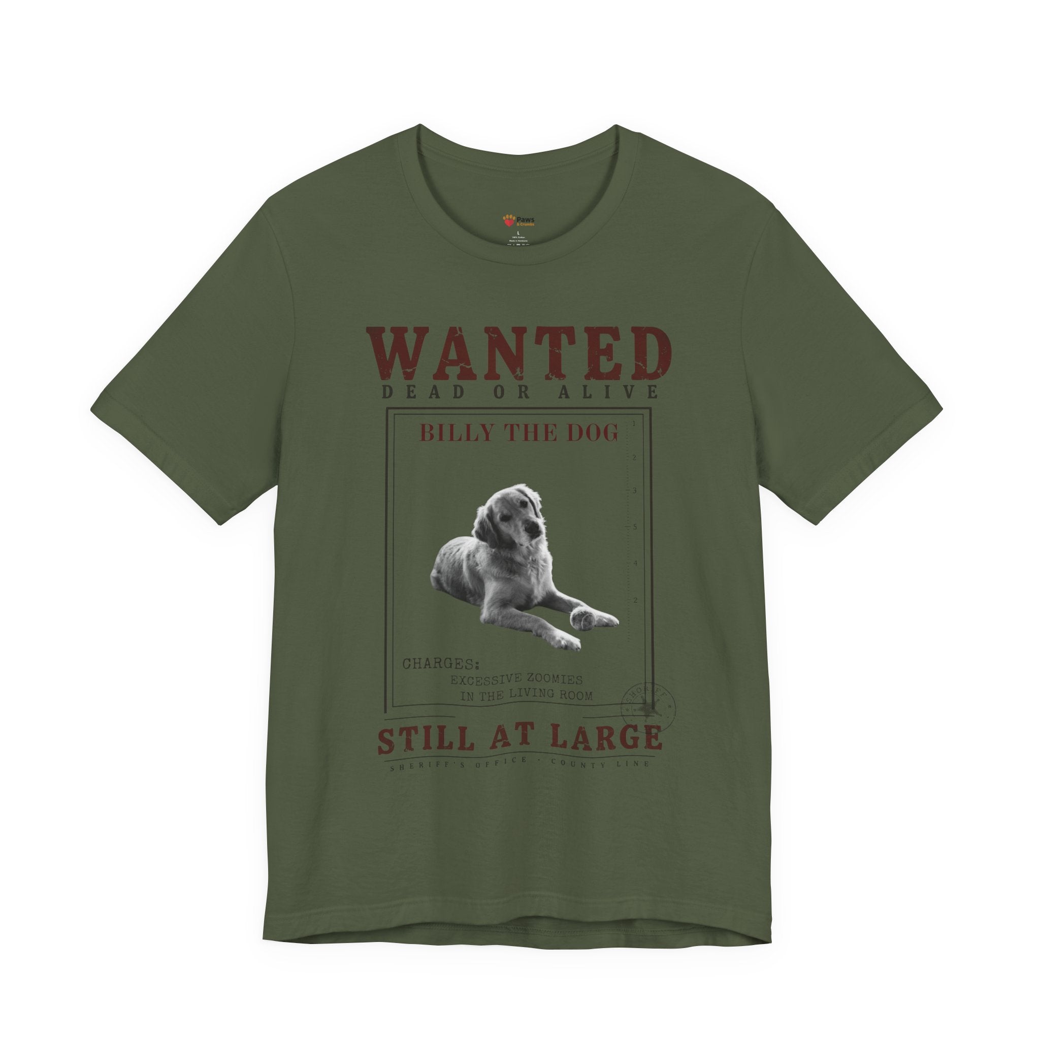 Custom Wanted Dog Shirt — Your Dog's Photo + Name