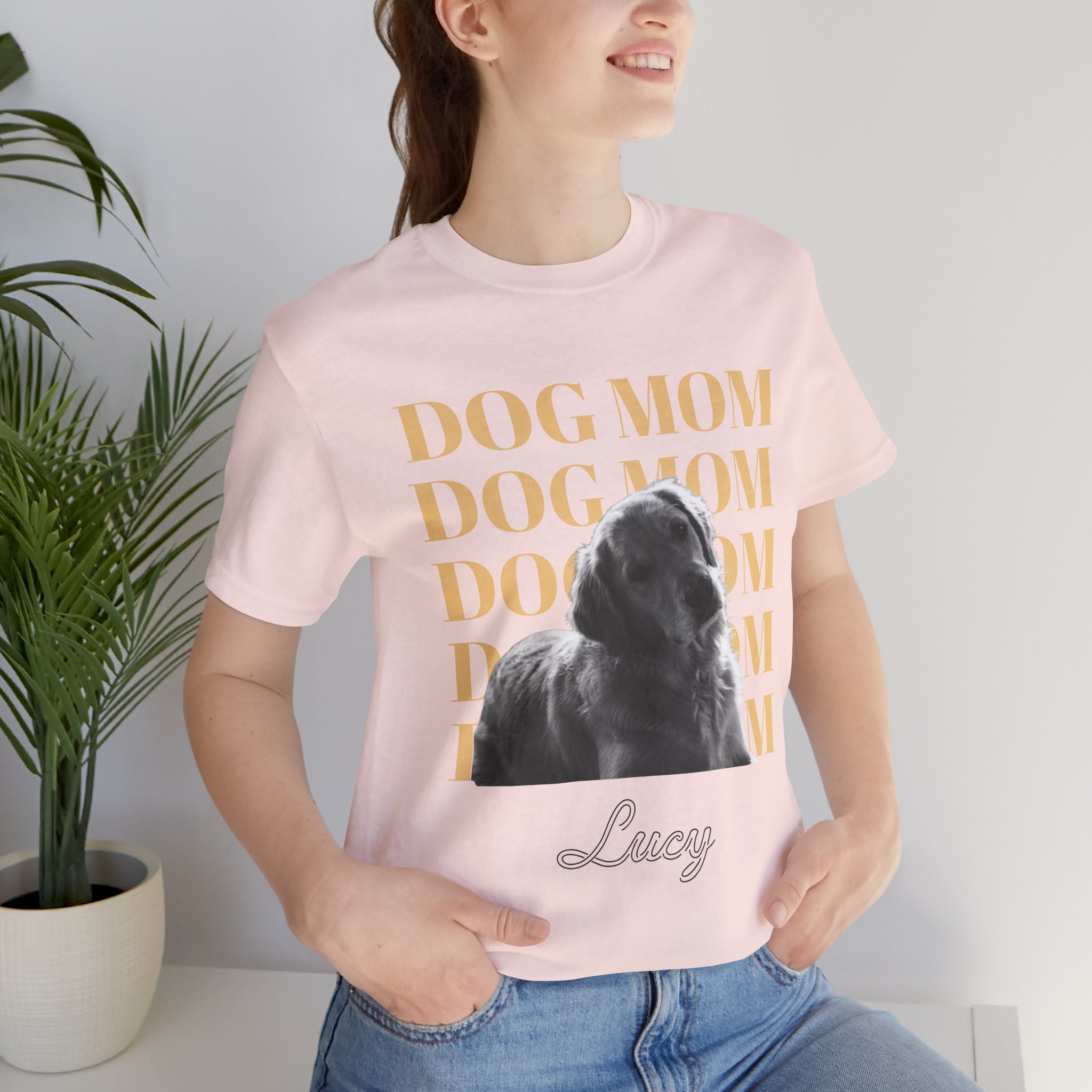 Dog Mom Tee — Personalized Pet Photo T‑Shirt