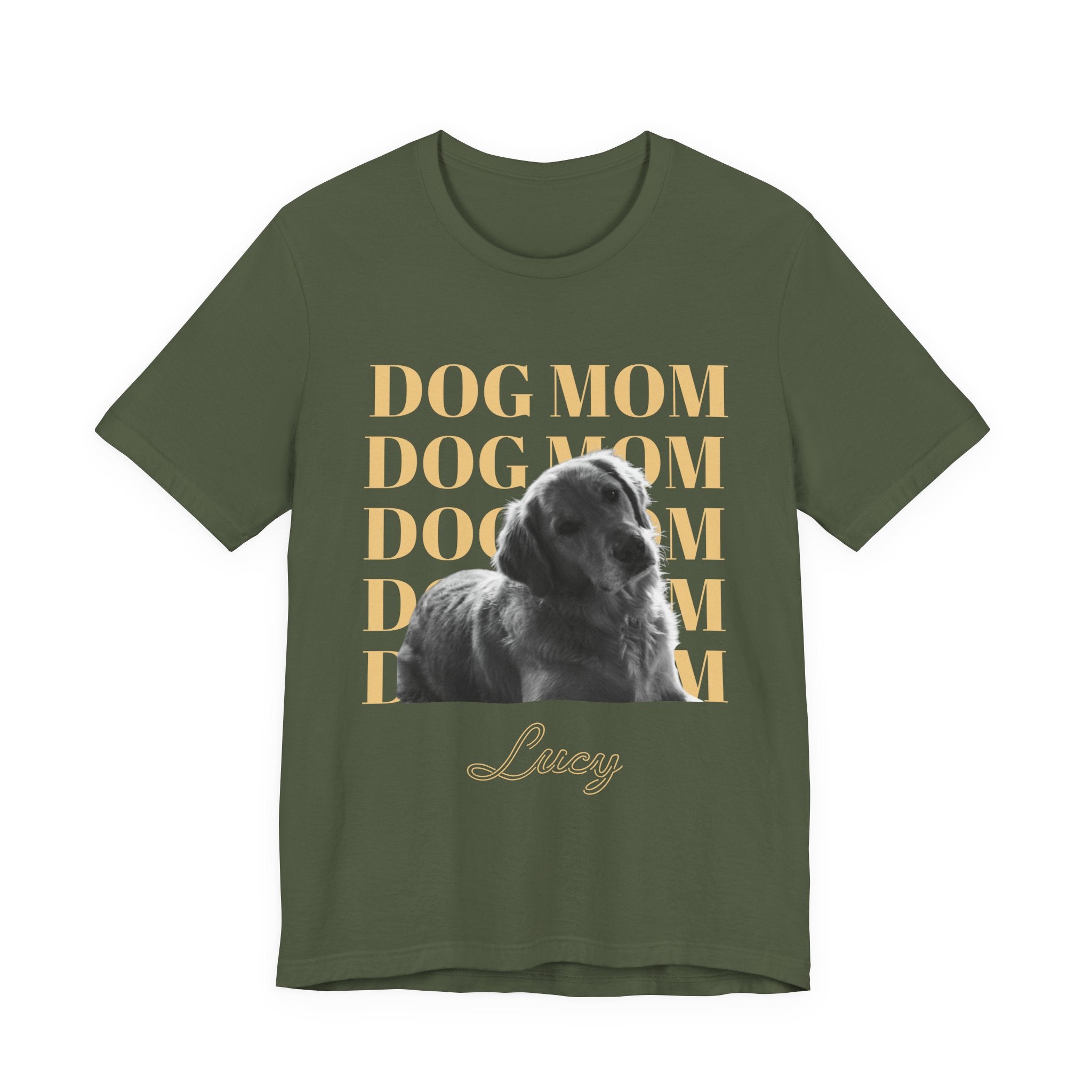 Custom Dog Mom Shirt — Your Dog's Photo + Name