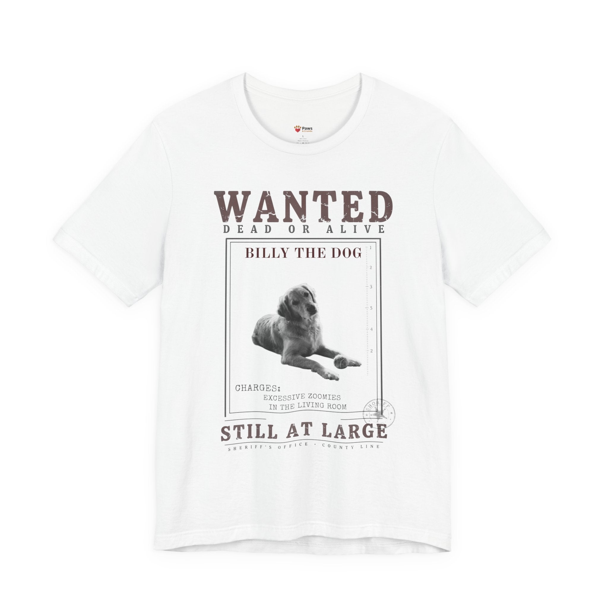 Custom Wanted Dog Shirt — Your Dog's Photo + Name
