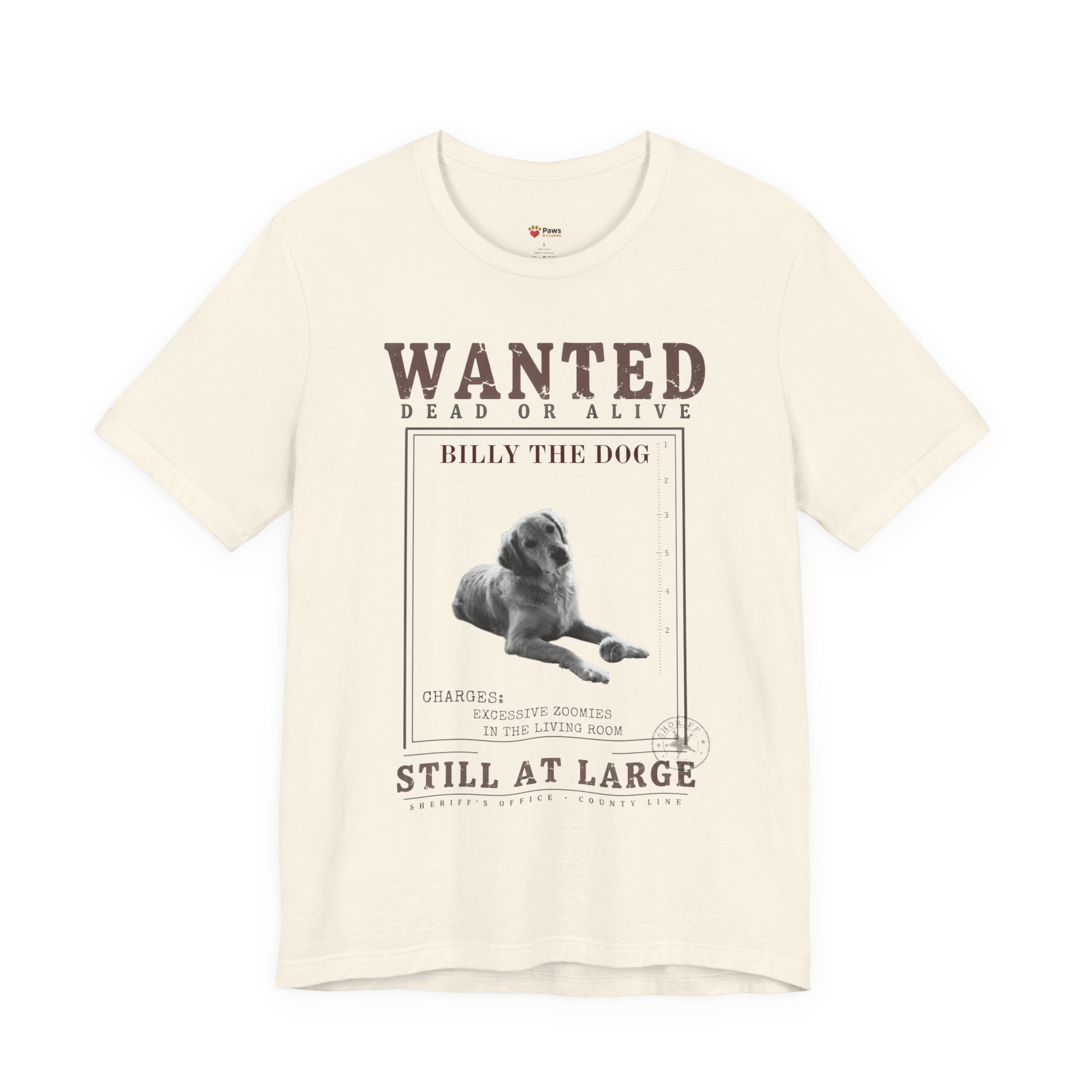 Custom Wanted Dog Shirt — Your Dog's Photo + Name