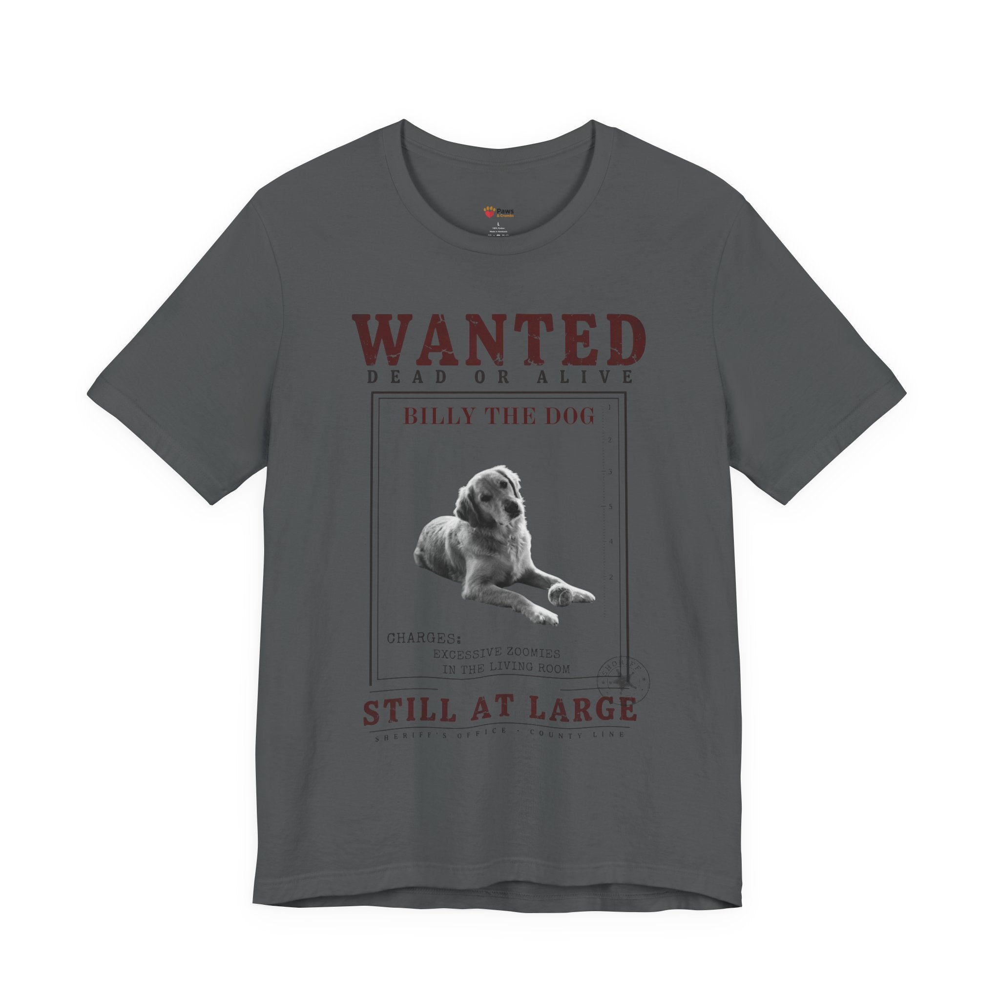 Custom Wanted Dog Shirt — Your Dog's Photo + Name