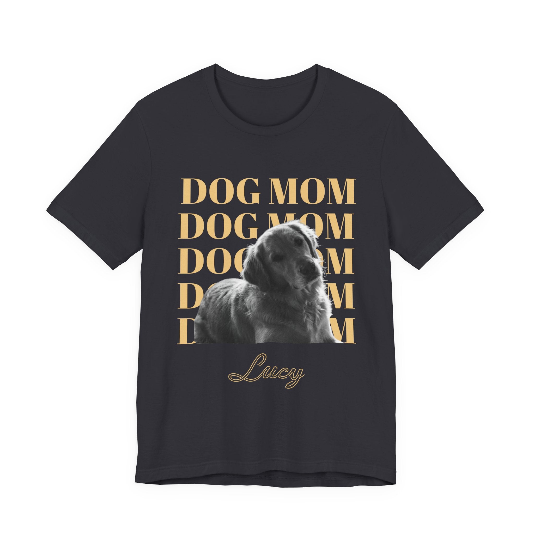 Custom Dog Mom Shirt — Your Dog's Photo + Name